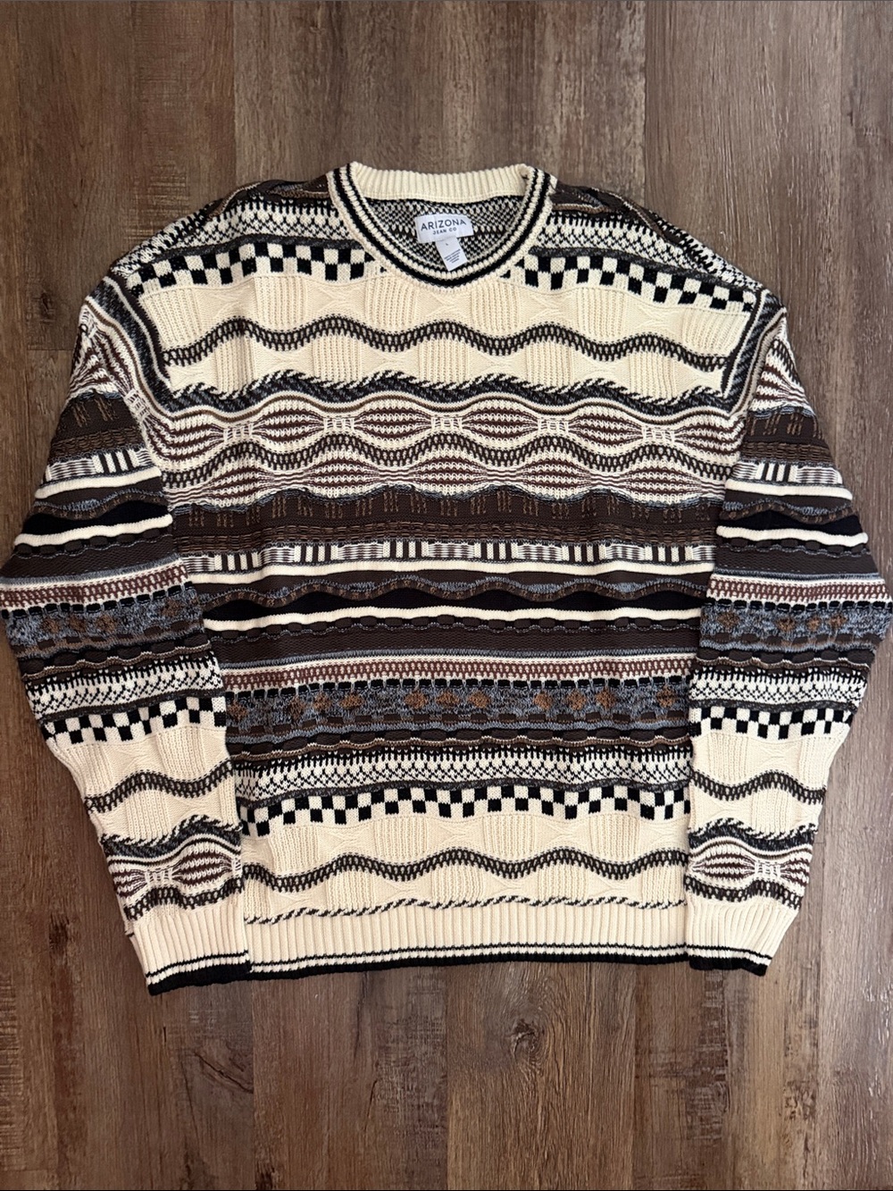 NWOT 3D knit sweater mens size large